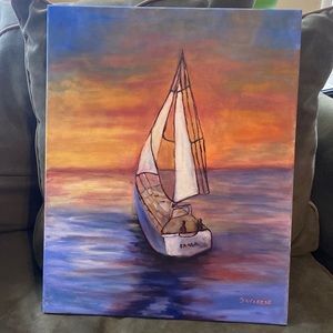 16x20 canvas-oil painted sailboat